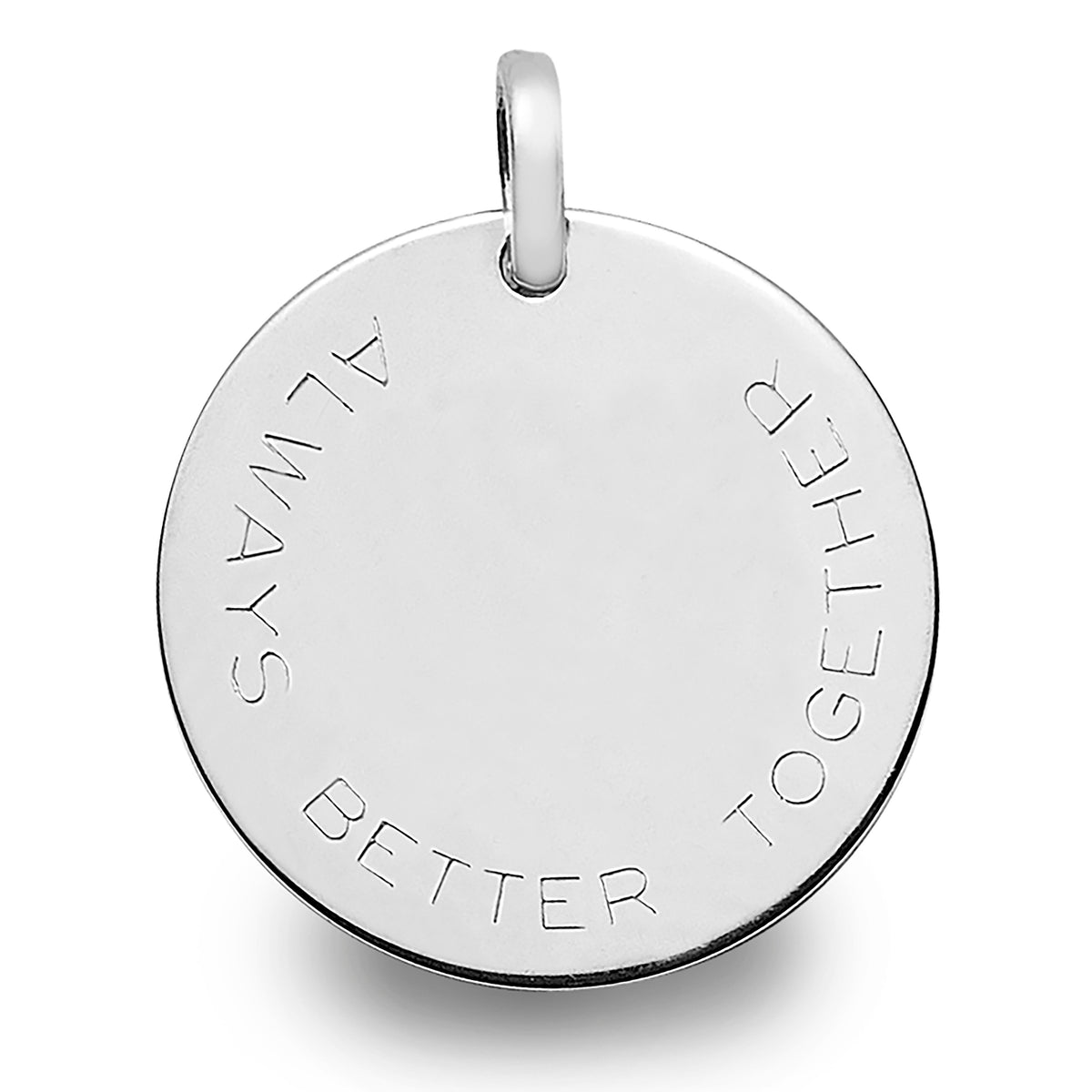 ANNA VON BERGMANN Anhänger COIN mit Gravur aus 925er Sterlingsilber, Beispiel mit Textgravur entlang des Rands