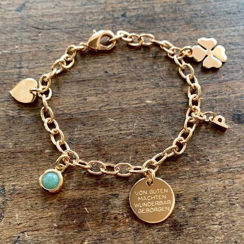 CHARM BRACELET GOOD LUCK w. COIN SMALL