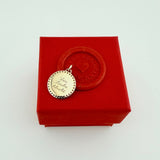 Runder Cherry Blossom Anhänger in gold mit Gravur